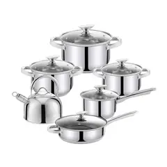 HAUSROLAND - Batería 12 piezas acero inoxidable Clásica