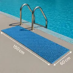 MONNO - Piso de pvc ondas azul antideslizante