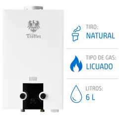 ALBIN TROTTER - Calefón ATPW 6 LT N24 Tiro Natural Gas Licuado