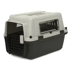 HOOPET - Jaula Canil De Transporte Con Ventanillas Metálicas Talla L Negro