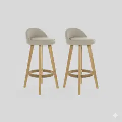 GENERICO - Silla de Bar x 2 Un modelo Marsella alto 63cm Beige