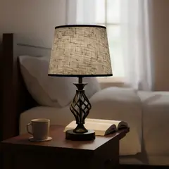 GENERICO - Lámpara Velador Mesa Sobremesa Dormitorio Living Moderna Decoracion Decorativas Elegante E27 Pack x2