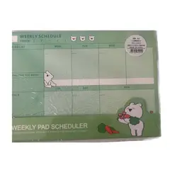 GENERICO - ️Planificador semanal Planer 60 hjs Osito Kawaii Verde