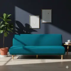 GENERICO - Funda Cubre Futon Cuadrille Elasticada Tela Gruesa Colores - Turquesa