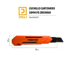 DALI - Cuchillo Cartonero 18 mm FD28030060 – Hoja Retráctil