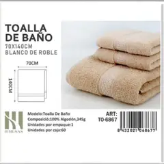 ANGELES DEL HOGAR - TOALLAS 100% ALGODON CON DETALLES BORDADOS 70X140