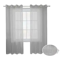 OEM - Cortina Visillo 2 Paños Cortina 8 Anillos Deco 140x230cm