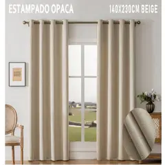 OEM - Cortina Visillo 1 Paño Cortina 8 Anillos Deco 140x230cm