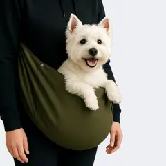 GENERICO - Fular Para Perro Transportador Verde + Porta Bolsas