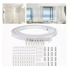 GENERICO - 5m Riel De Cortina Ventanas De Techo Flexiblemontaje Curvo Blanco