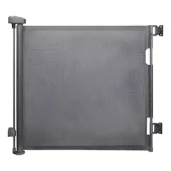 GENERICO - Baranda Seguridad Retráctil Para Bebe Gris Oscuro Lisa