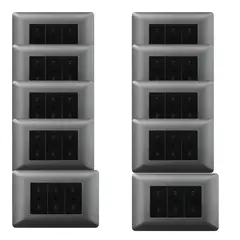 WANT - Pack 10 Tomacorriente Triple 10/16a 250v Gris/negro