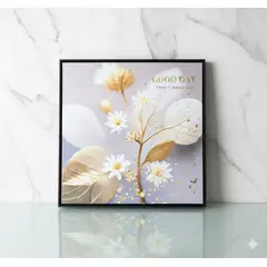 GENERICO - Cuadro con Flores Doradas Minimalista 60x60cm