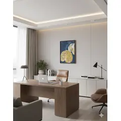 GENERICO - Cuadro Minimalista Azul y Dorado 30x40cm