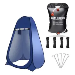 MOMO - Carpa Baño Camping Vestidor Portatil + Ducha Camping Portati Color azul