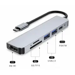 MOMO - Hub Adaptador Usb-c 6 En 1 (hdmi,2x Usb 3.0, Tf, Sd, Usb-c)