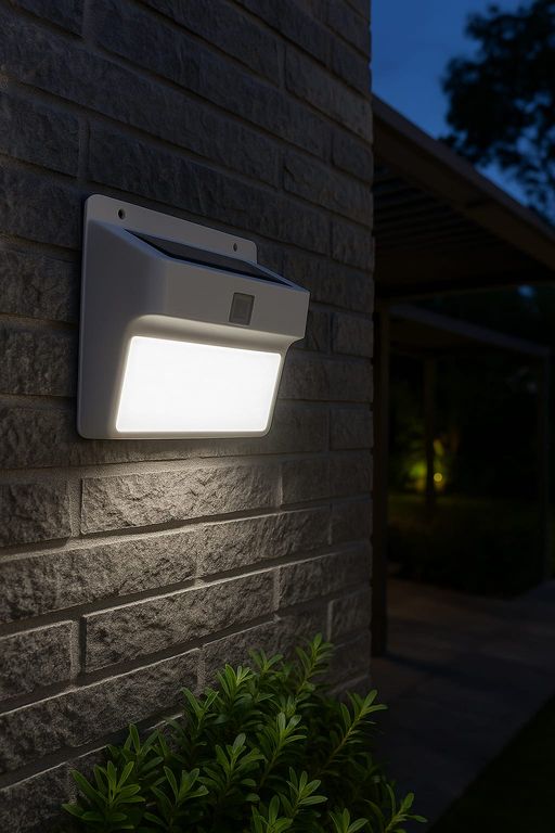 Aplique Lámpara Solar De Muro 27 Smd Con Sensor Ip65 Blanco