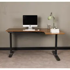 AGUILA - Escritorio Eléctrico Elevable Ascend En L 160 cm Derecho con Doble Motor y 3 Memorias - Café/Negro
