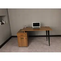 AGUILA - Escritorio Ejecutivo Crescendo Expandible con Cajones con Llave - Café Nogal