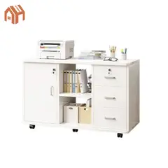 ANYHOGAR - Mueble De Oficina Cajonera Gabinete Con Llave Con Rueda
