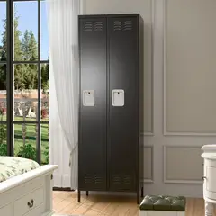 GENERICO - Casillero locker metálico black: 2 cuerpos 2 puerta