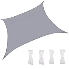 TATEE - Tienda de campaña parasol cuadrado 4×4m gris Trae 4 cuerdas