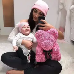 MOVI - OSO PÉLATOS DE ROSAS COLOR ROSADO- "EL REGALO PERFECTO PARA CUALQUIER OCASIÓN"