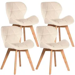 PANDALINO - Pack 4 Sillas Rubik Velvet Beige - Elegancia y Confort