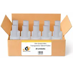 GENERICO - Film Stretch Mini Transparente 100mm*220m Pack Mayorista - 20 uds