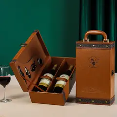 UMEXUS - Caja Para Vinos Maleta De Cuero Regalo Con Accesorios