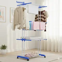 GENERICO - TENDEDERO PLEGABLE SECADO RAPIDO MINIMO ESPACIO CON RUEDAS MP