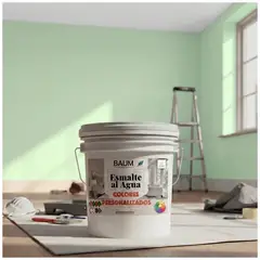 BAUM - TINETA PINTURA ESMALTE AL AGUA - 13-P PISTACHO PASTEL - PINTURASPROFESIONALES CHILE