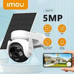 IMOU - Camara de Seguridad IP AOV PT 4G y Wifi 5MP Bateria 10000MAH AI Color