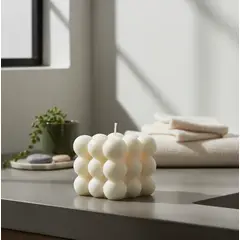 HAOKIDS - Vela Burbuja o Bubble candle geométrica adorno minimalista y moderno 6 cm en cera de soja