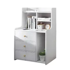 ANYHOGAR - Velador 3 Niveles Con Cajones Color Blanco 48x30x70cm Mate