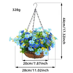 GANGLIAN - Guirnalda Decorativa Cesta Azul 44cm - Adorno para Todo el Año y Regalo de Calma