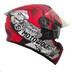 MOTOWOLF - Casco de protección integral para motociclismo MDL0101 Orangutan