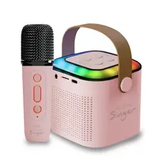MLAB - Parlante Karaoke My Lil First Singer + 1 Micrófonos Inalámbricos Rosa