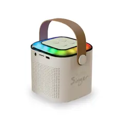 MLAB - Parlante Karaoke My Lil First Singer + 1 Micrófonos Inalámbricos Blanco