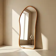 SANTU HOME & DECO - Espejo Irregular Cuerpo Entero Madera Color Roble 180x80cm