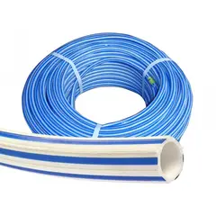 METALFER - Manguera Económica Bicolor De 1/2 Blanca / Azul 10 Mts