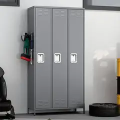 GENERICO - Locker Casillero Metalico 3 Cuerpos 3 Puertas 40x90x183cm