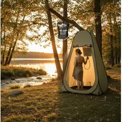 MOMO - Carpa Baño Camping Vestidor Portatil + Ducha Camping Portati Color Verde