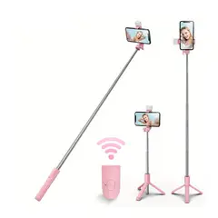 GENERICO - Palo Selfie con Trípode de 1m Bluetooth y Luz LED para AndroidiOS