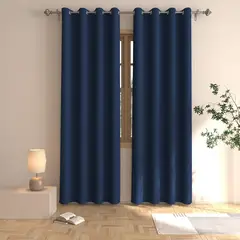 YOMYM - Set 2 Cortina Tela Impermeable Perforada 100% Sombra 140 x 225 cm