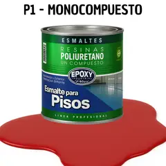 EPOXY - PINTURA ALTO TRAFICO - ESMALTE PISOS CANCHASPU 1K BASE AGUA - 1L ROJO CEREZA