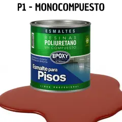 EPOXY - PINTURA ALTO TRAFICO - ESMALTE PISOS CANCHASPU 1K BASE AGUA - 1L ROJO ÓXIDO