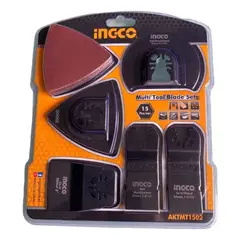 INGCO - Kit Set Juego Hojas Multifuncional Oscilante 15 Piezas AKTMT1502