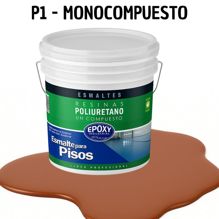 PINTURA ALTO TRAFICO - ESMALTE PISOS CANCHASPU 1K BASE AGUA - TINETA 10L ROJO LADRILLO