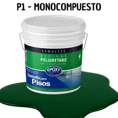 EPOXY - PINTURA ALTO TRAFICO - ESMALTE PISOS CANCHASPU 1K BASE AGUA - TINETA 10L VERDE BOSQUE